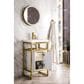 James Martin Vanities Boston 20" Single White Door Bathroom Vanity in Radiant Gold with 3 cm White Glossy Resin Countertop and Rectangular Sink, , large