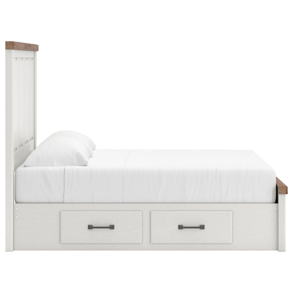 Ashley Savonport King Storage Panel Bed in White and Brown, , large