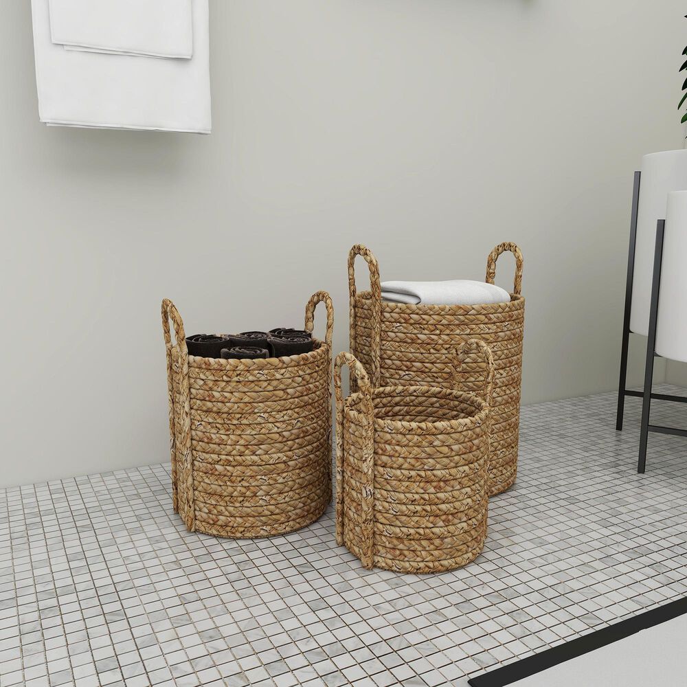Maple and Jade Dried Coastal Storage Basket in Brown &#40;Set of 3&#41;, , large
