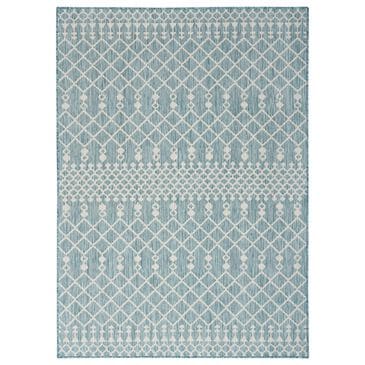 Nourison Positano Southwestern Aqua 8" x 10" Indoor/Outdoor Area Rug, , large