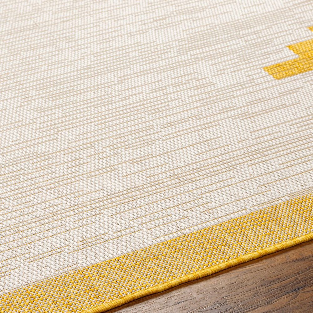 Surya Eagean EAG-2437 Mustard and Ivory 2&#39; x 2&#39;11&quot; Indoor/Outdoor Area Rug, , large