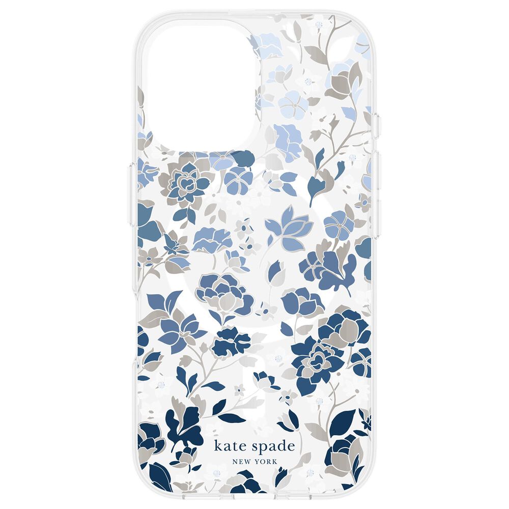 Kate Spade Protective MagSafe Case for iPhone 16 in Flowerbed Blue, , large