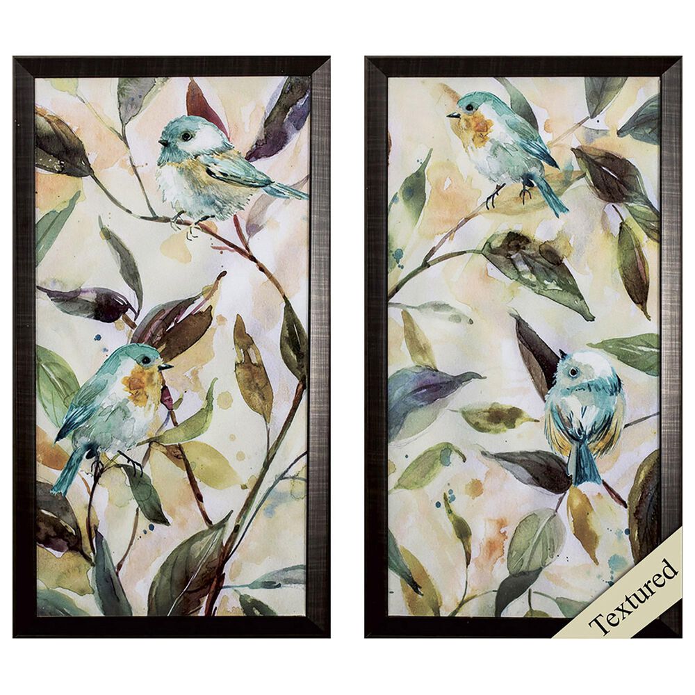 Propac Bird Sanctuary Wall Art in Teal (Set of 2), , large