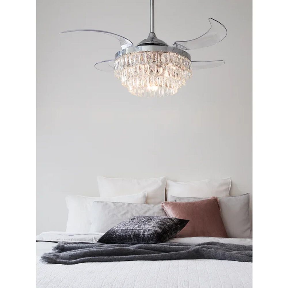 Beacon Lighting Veil 48&quot; Ceiling Fan with Clear Blades in Chrome, , large