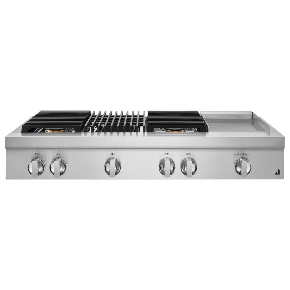 JennAir Noir 48" Gas Rangetop with Griddle and Grill in Stainless