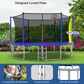 HOMLUX 14" Outdoor Trampoline Sports with Basketball Hoop in Blue, , large