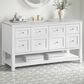 James Martin Vanities Breckenridge 60" Single Bathroom Vanity in Bright White with 3 cm Eternal Jasmine Pearl Quartz Top and Rectangular Sink, , large
