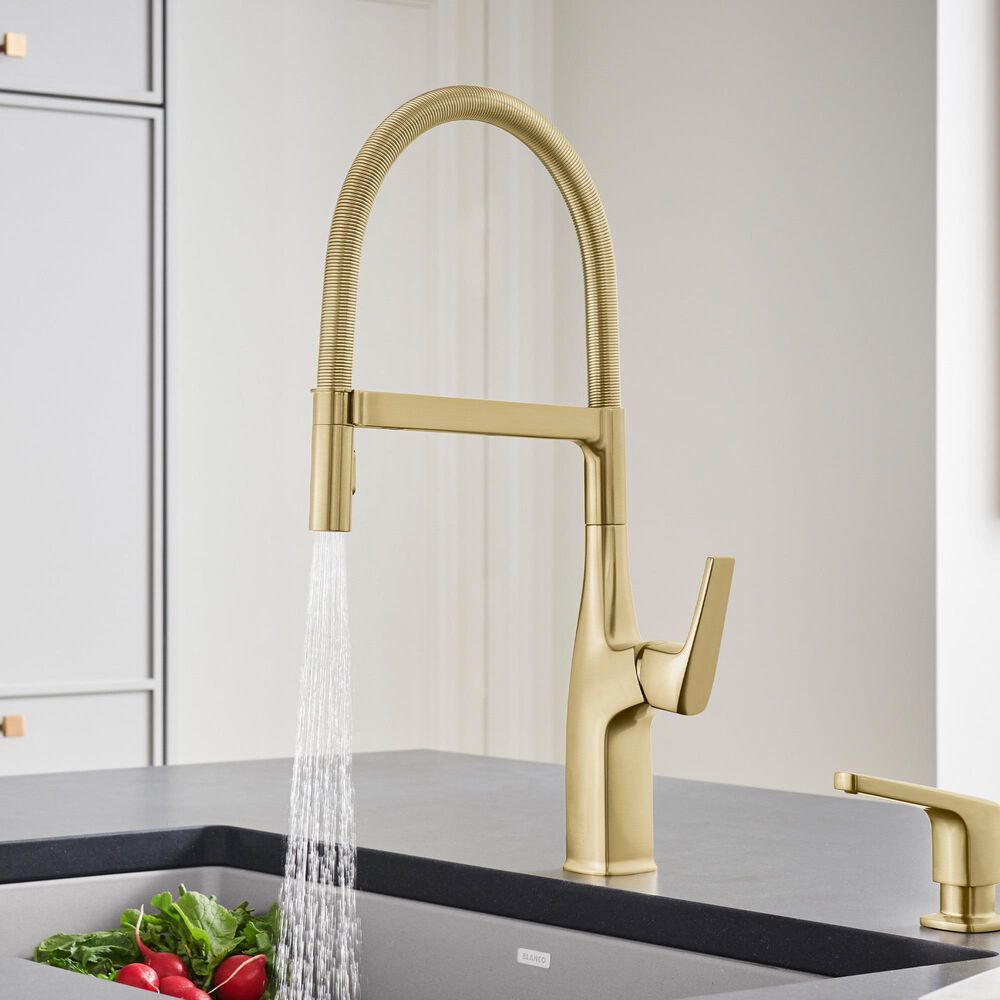 Blanco Rivana Semi Pro Kitchen Faucet 1.5 GPM in Satin Gold, , large