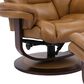 Simeon Collection Monarch Manual Reclining Swivel Chair and Ottoman in Butterscotch, , large