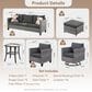 HOMLUX 8-Piece Outdoor Patio Furniture in Black, , large