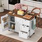 HOMLUX 55" Farmhouse Kitchen Island with Power Outlet in White, , large