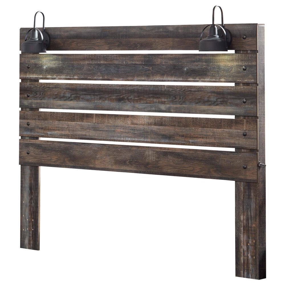 Ashley Drystan King Panel Headboard in Rustic Brown, , large
