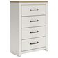 Ashley Linnocreek 5-Piece Twin Bedroom Set in White and Warm Brown, , large