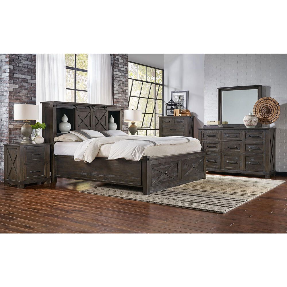 A-America Sun Valley 3 Piece Queen Storage Bedroom Set in Charcoal, , large