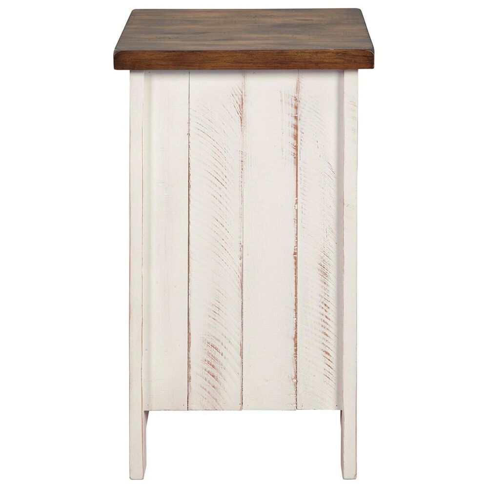 Ashley Wystfield Chairside Table in Vintage White and Warm Brown, , large