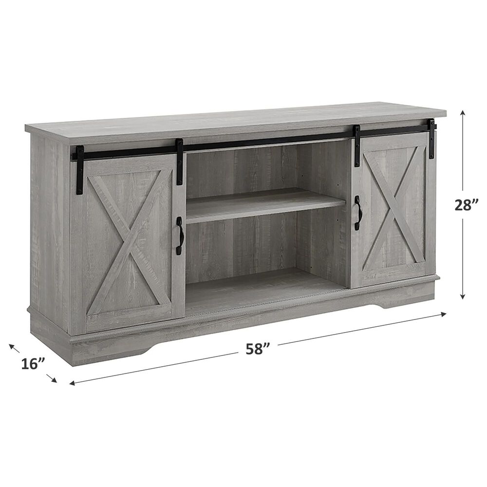 Walker Edison 58&quot; TV Stand in Stone Grey, , large