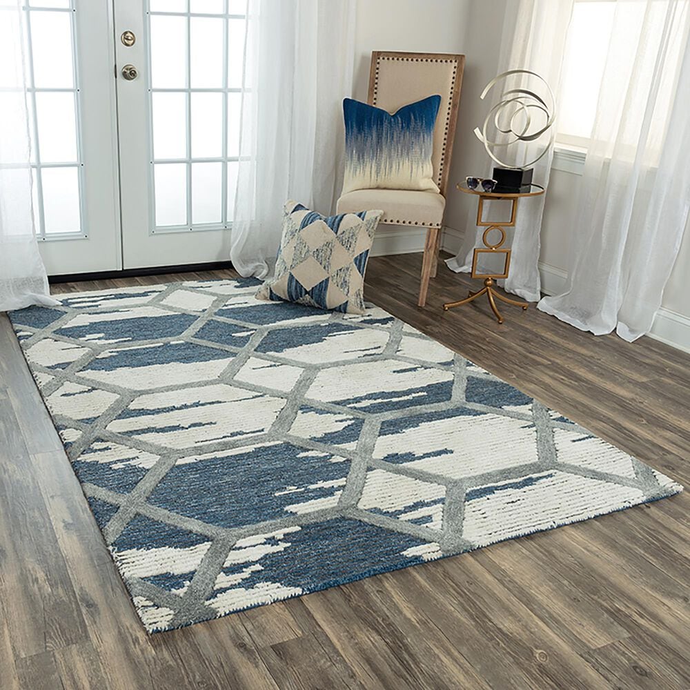 RIZZY Haven 7&#39;6&quot; x 9&#39;6&quot; Blue Area Rug, , large