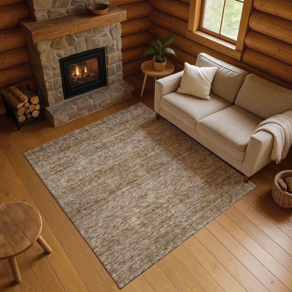 Dalyn Rug Company Soft Essentials Solid Brown 5' x 7'6" Indoor/Outdoor Area Rug, , large