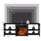 Noviland 63" Fireplace TV Stand with Storage Shelves in Americano, , large