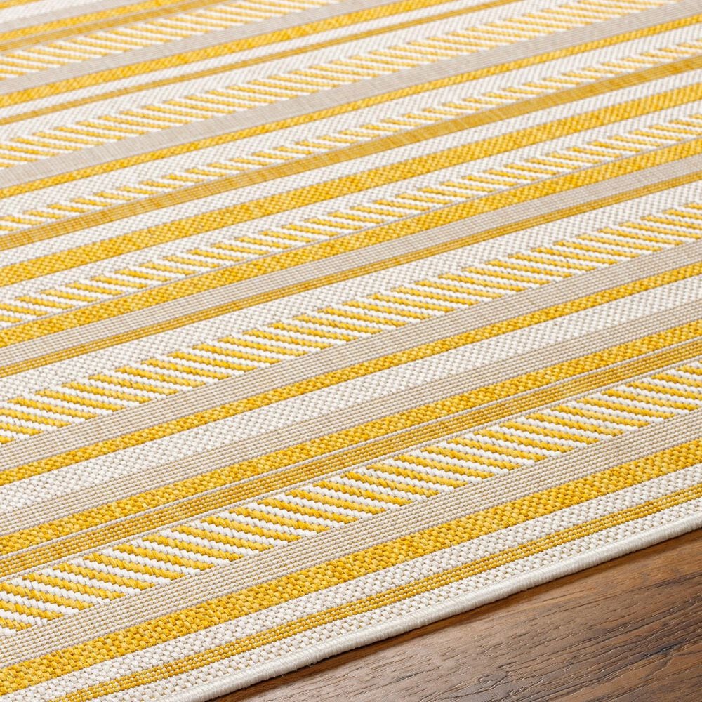 Surya Eagean EAG-2424 Mustard and Ivory 2&#39; x 2&#39;11&quot; Indoor/Outdoor Area Rug, , large
