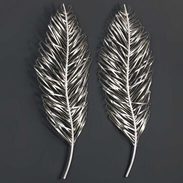 Uttermost Leaf Wall Art in Silver (Set of 2), , large