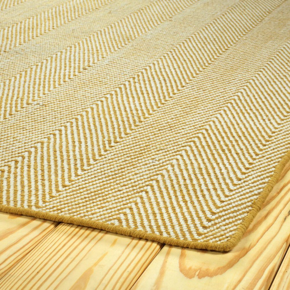 Kaleen Rugs Ziggy ZIG01-05 2&#39; x 6&#39; Gold and White Indoor/Outdoor Area Rug, , large