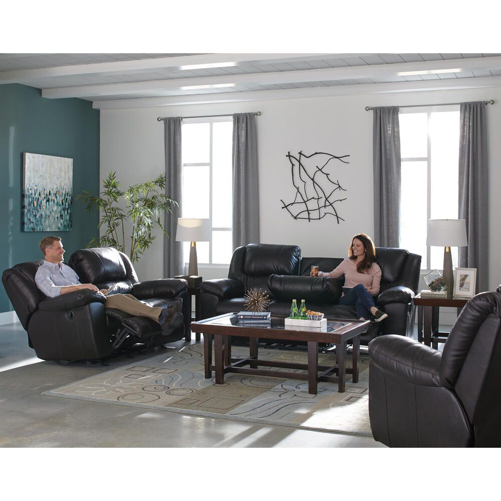 Catnapper Transformer II Leather Rocking Reclining Manual Loveseat in Chocolate, , large