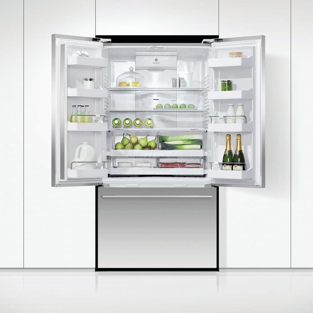 Fisher and Paykel 20.1 Cu. Ft. 3-Door French Door Refrigerator with Ice ...