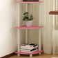 HOMLUX Turn-N-Tube 3-Tier Corner Bookshelf in Pink and White, , large