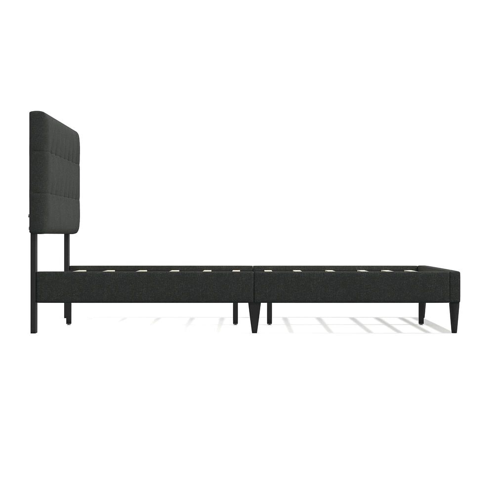 Glideaway Kaya Queen Upholstered Platform Panel Bed in  Charcoal Grey, , large