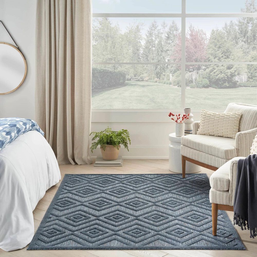 Nourison Versatile 5&#39; x 7&#39; Navy Blue Indoor/Outdoor Area Rug, , large
