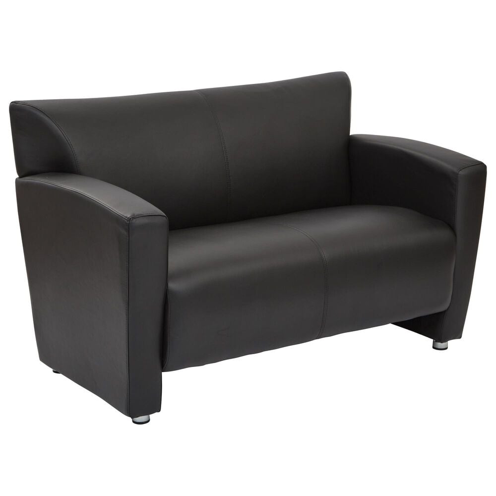 OSP Home Stationary Loveseat with Silver Legs in Black, , large