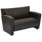 OSP Home Stationary Loveseat with Silver Legs in Black, , large