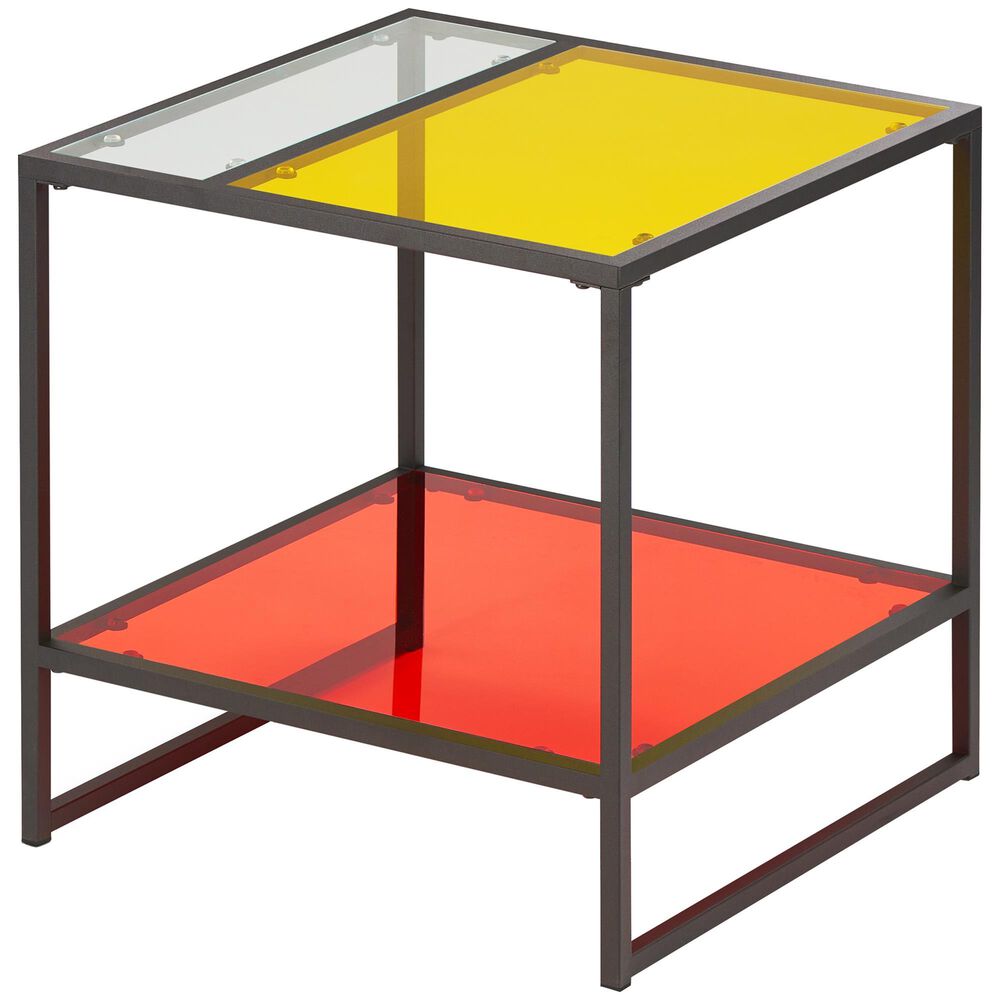 Furniture of America Audrina Glass End Table in Multi-tone, , large
