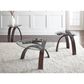 Steve Silver Furniture Pitman 3-Pack Table Base Set in Merlot Cherry, , large