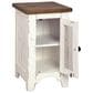 Ashley Wystfield Chairside Table in Vintage White and Warm Brown, , large