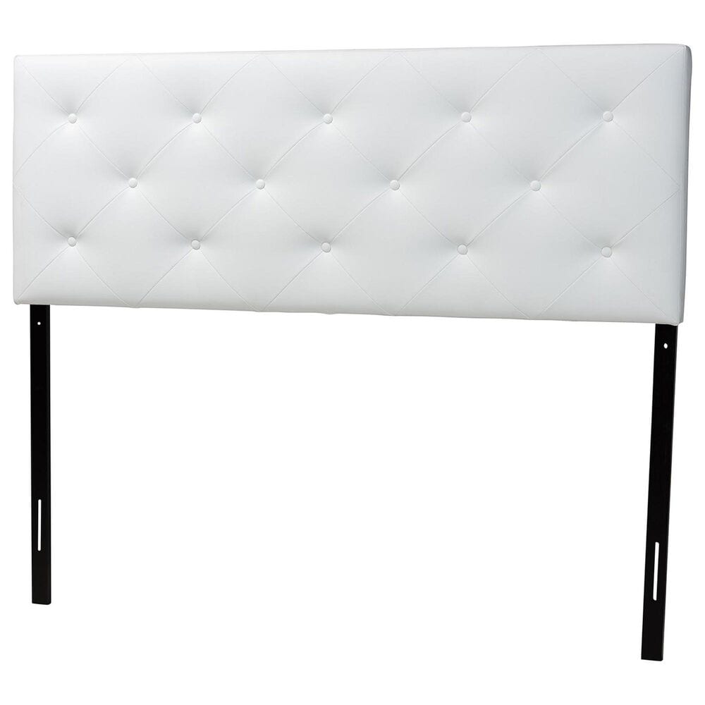 Baxton Studio Baltimore Queen Upholstered Panel Headboard in White, , large