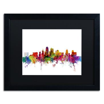 Timberlake Michael Tompsett "Kansas City Skyline" Matted Framed Art, , large