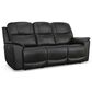 Flexsteel Crew 2-Piece Leather Power Reclining Living Room Set in Raven, , large
