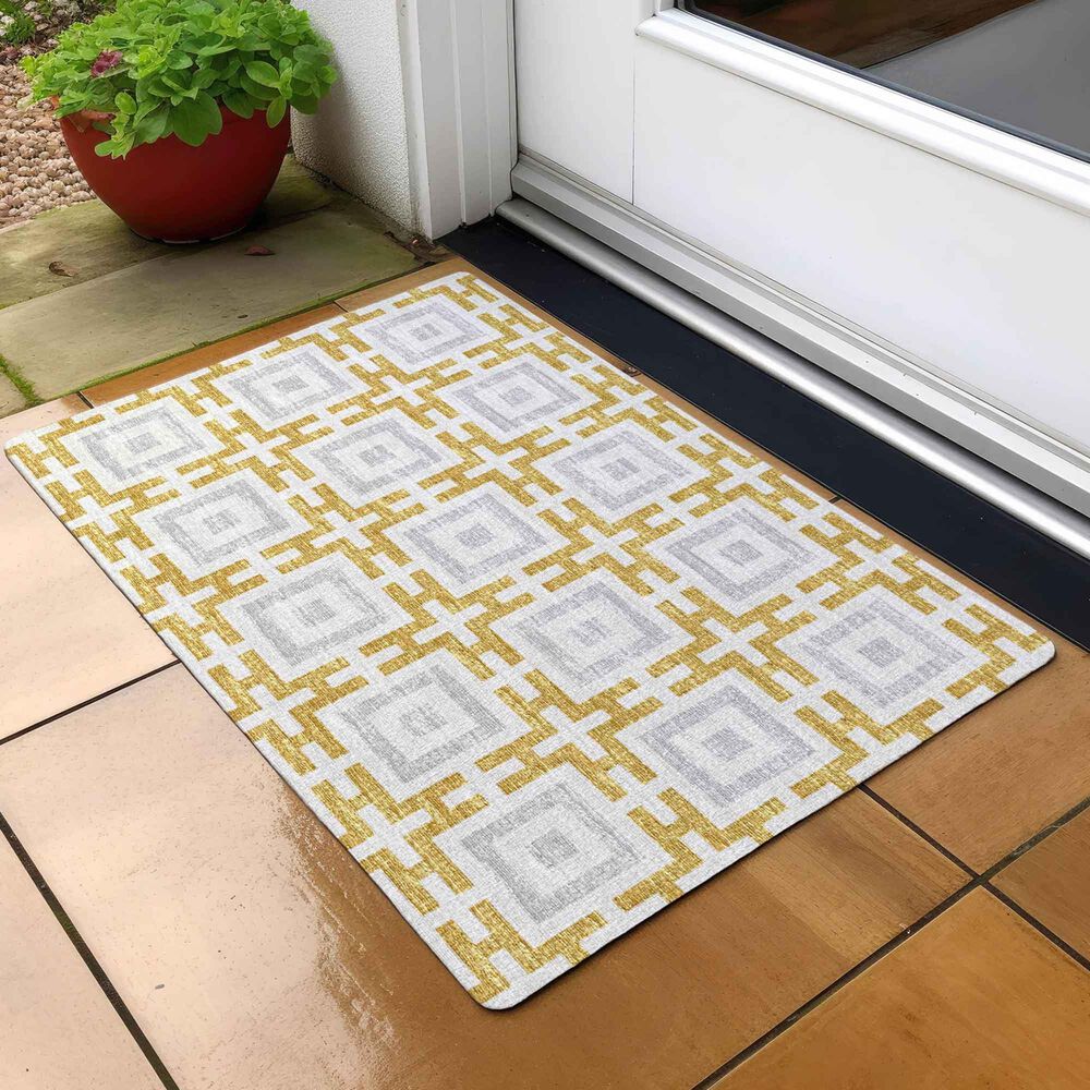 Dalyn Rug Company Marlo 1&#39;8&quot; x 2&#39;6&quot; Gold Indoor/Outdoor Area Rug, , large