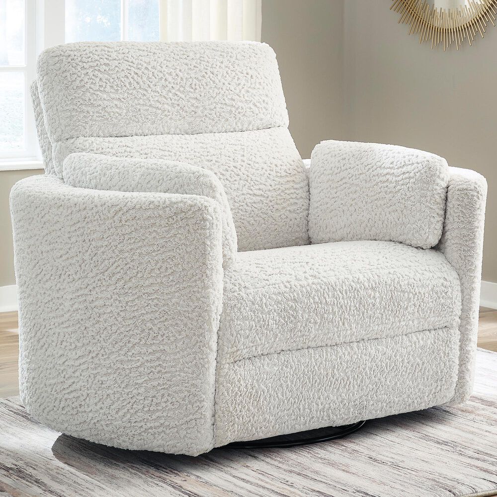 Ashley Gosaldo Power Swivel Glider Recliner in Silver, , large