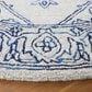 Safavieh Micro-Loop MLP614A 5" Round Ivory and Blue Area Rug, , large