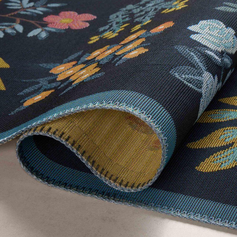 Rifle Paper Co Perennial Wildflower 2&#39;5&quot; x 7&#39;8&quot; Black Runner, , large