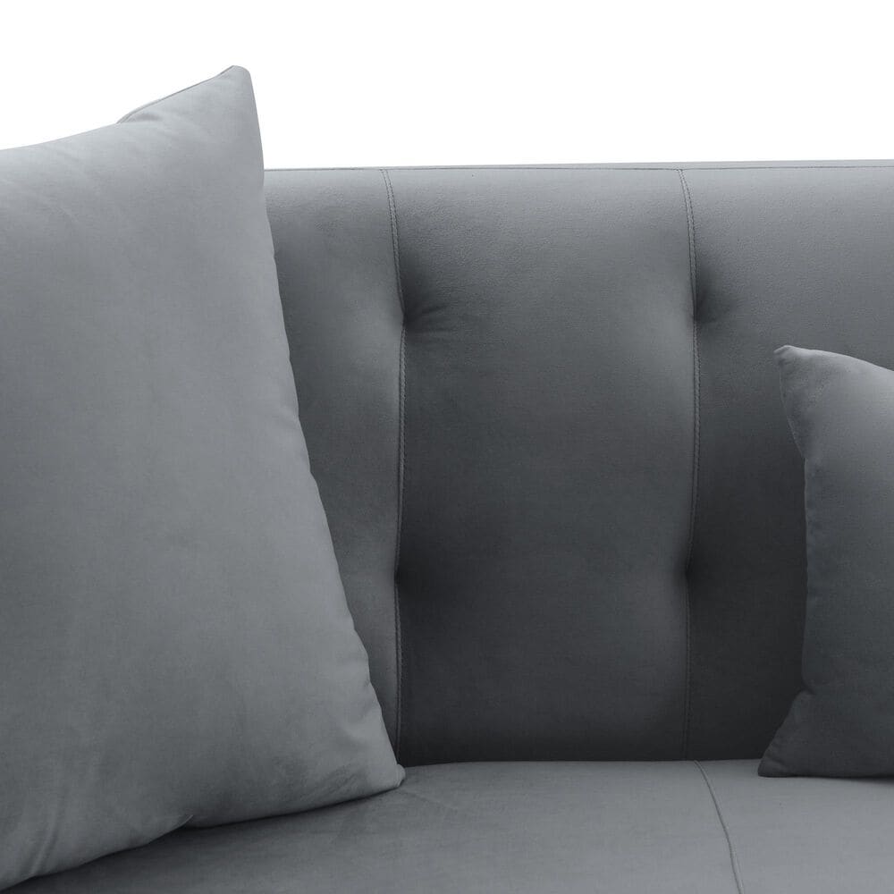 Blue River Melange Sofa in Gray Velvet, , large
