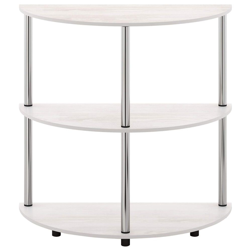 HOMLUX Turn-N-Tube 3-Tier Half Round Console Table in White Oak, , large