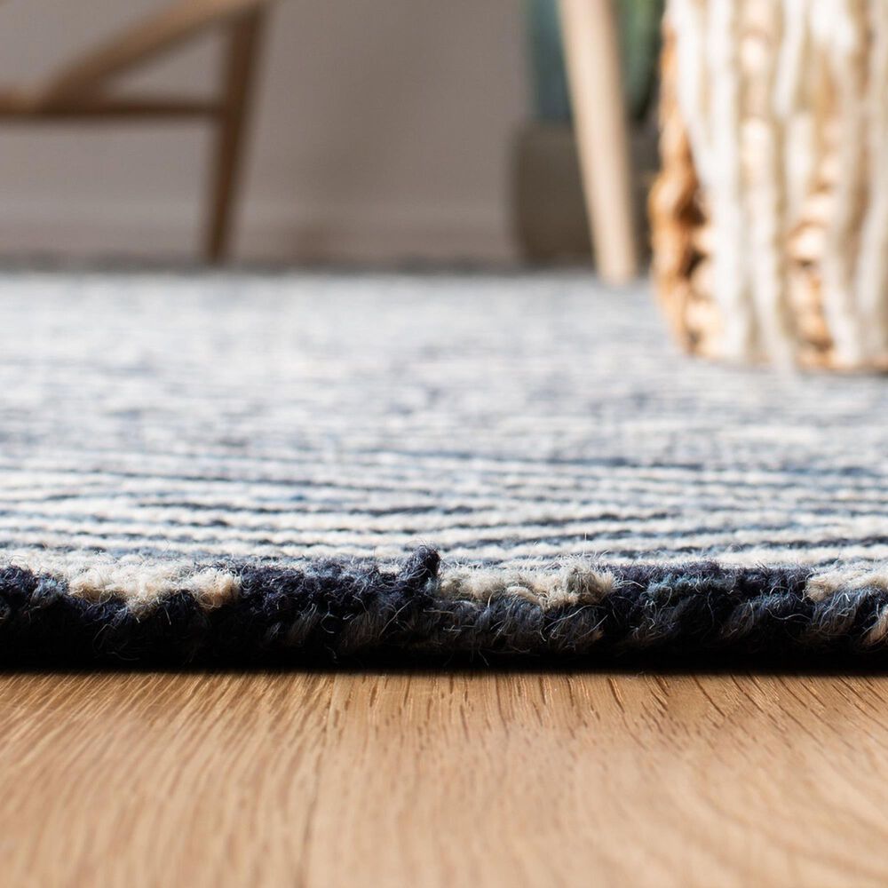 Safavieh Micro-Loop 2&#39;3&quot; x 7&#39; Dark Blue and Ivory Runner, , large