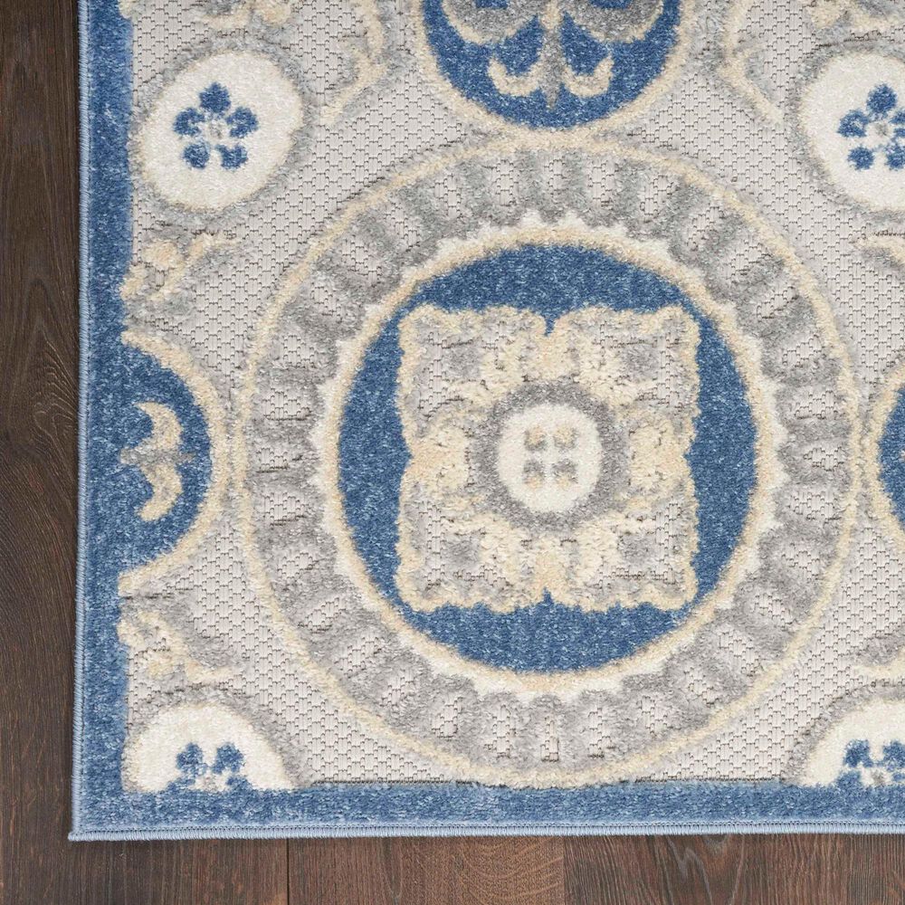 Nourison Aloha ALH30 5&#39;3&quot; x 7&#39;5&quot; Blue and Grey Indoor/Outdoor Area Rug, , large