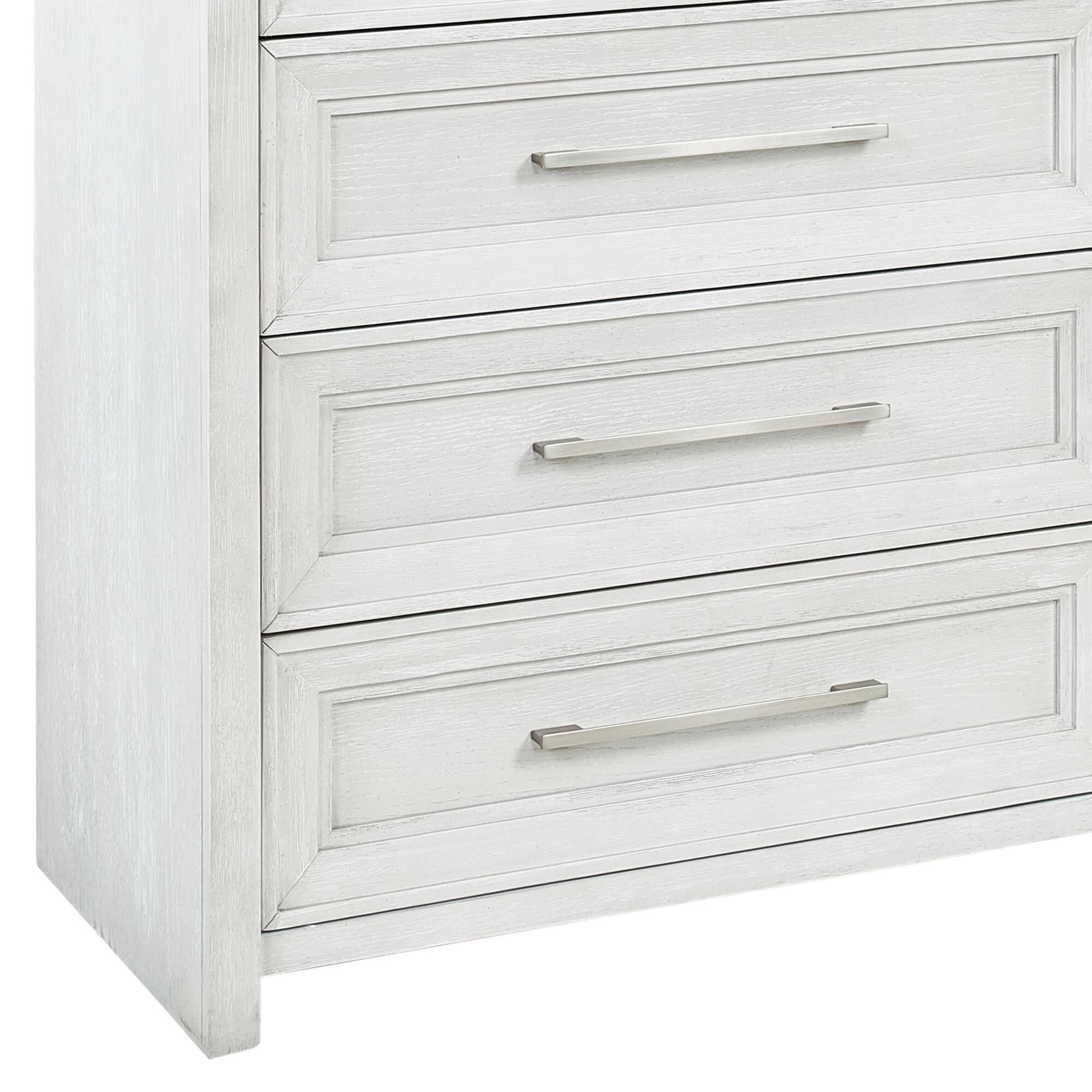 Sasha Lee 8-Drawer Dresser and Mirror in Brushed White