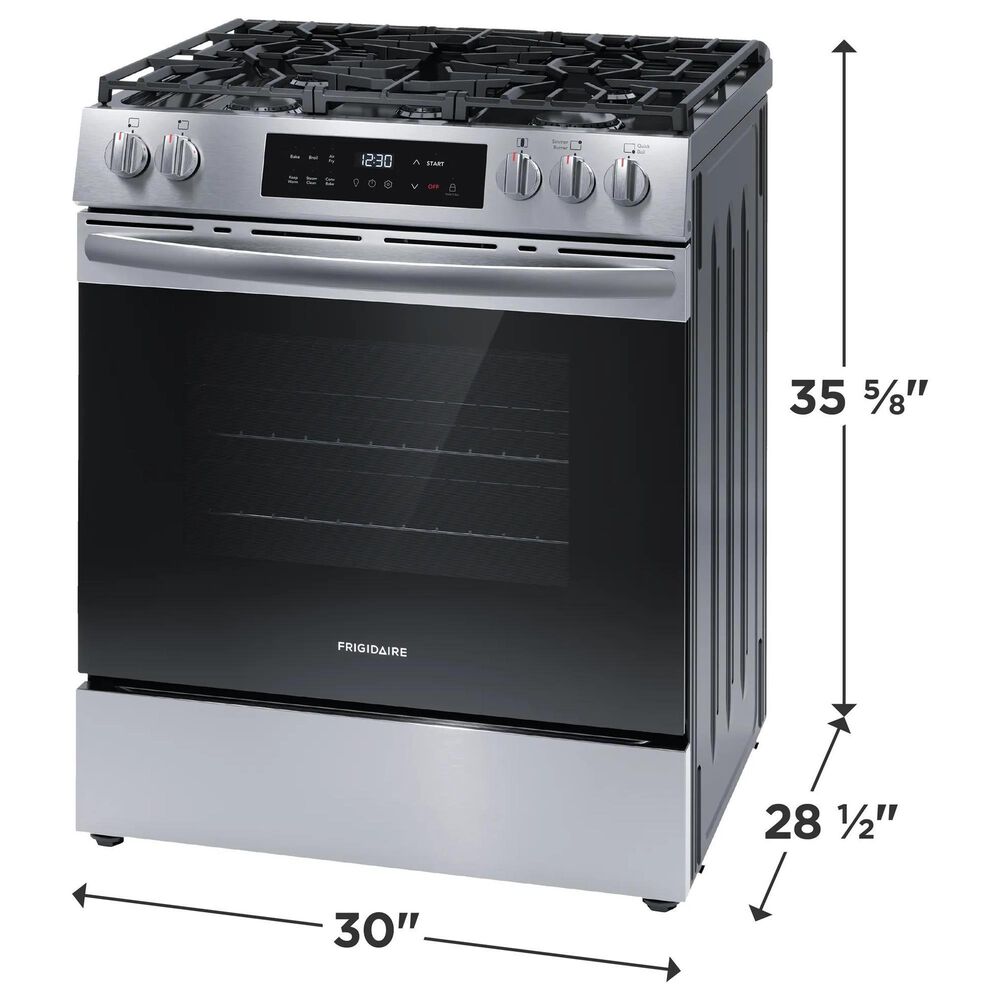Frigidaire 30" Slide-In Gas Range with Air Fry in Stainless Steel, , large
