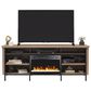 DHP Damson 67" TV Stand with Electric Fireplace in Danish Walnut and Black, , large